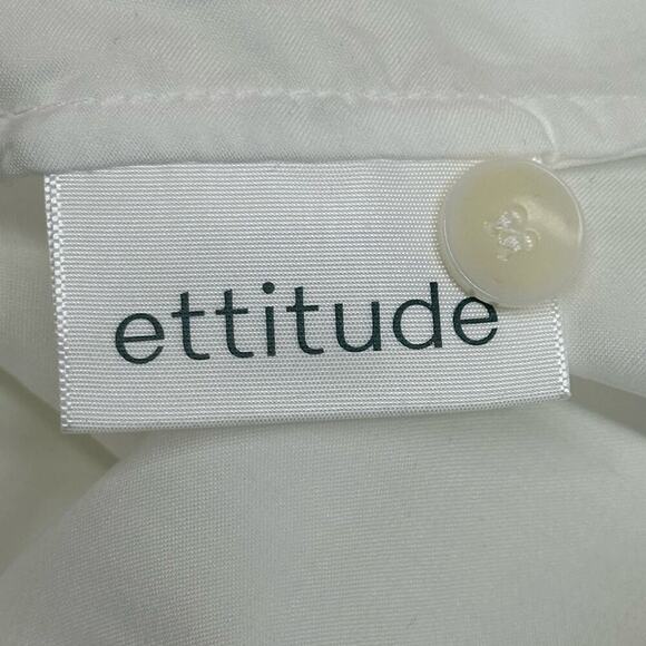NWT | Ettitude | Sateen Long Sleeve PJ Shirt | Cloud | Large - Picture 10 of 16